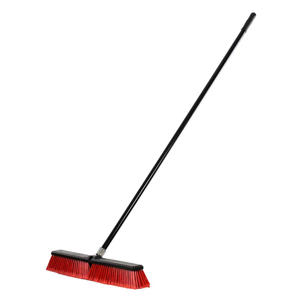Long Handle Floor Cleaning Brush (with 1.25m Stick) Hard-24 Red - Mrinmoyee